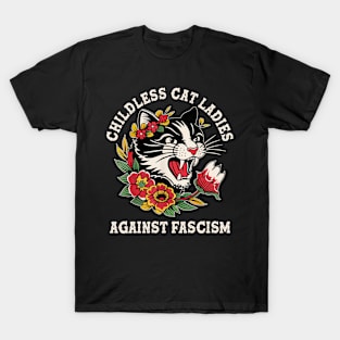 Childless Cat Ladies Against Fascism Vote Kamala 2024 T-Shirt